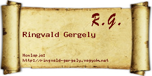 Ringvald Gergely névjegykártya